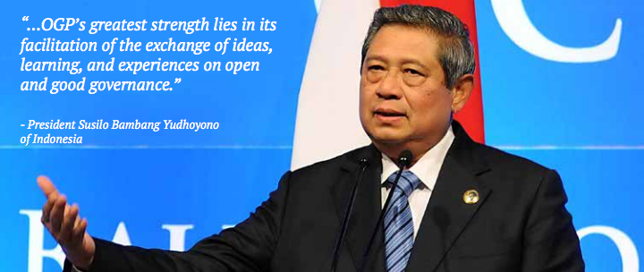 President Susilo Bambang Yudhoyono of Indonesia is a co-chair of OGP