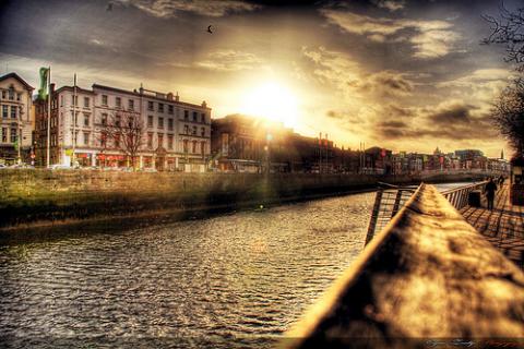 Atardecer en Dublín hdr