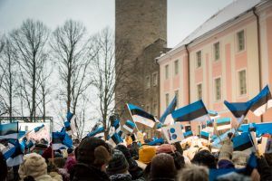 Celebración del Día de la Independencia de Esotonia 2018 en Tallin, Estonia