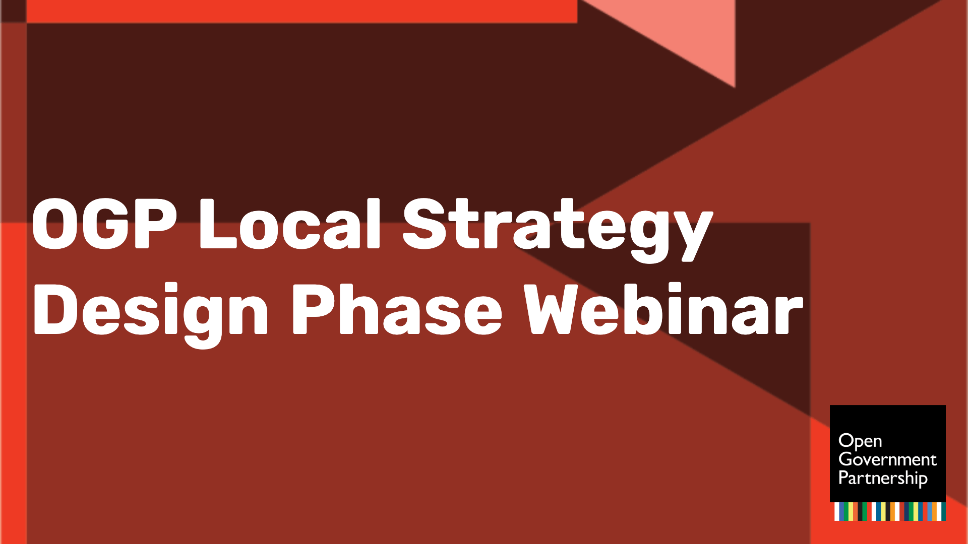 Webinar: OGP Local Strategy Design Phase