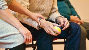 Caregiver hands